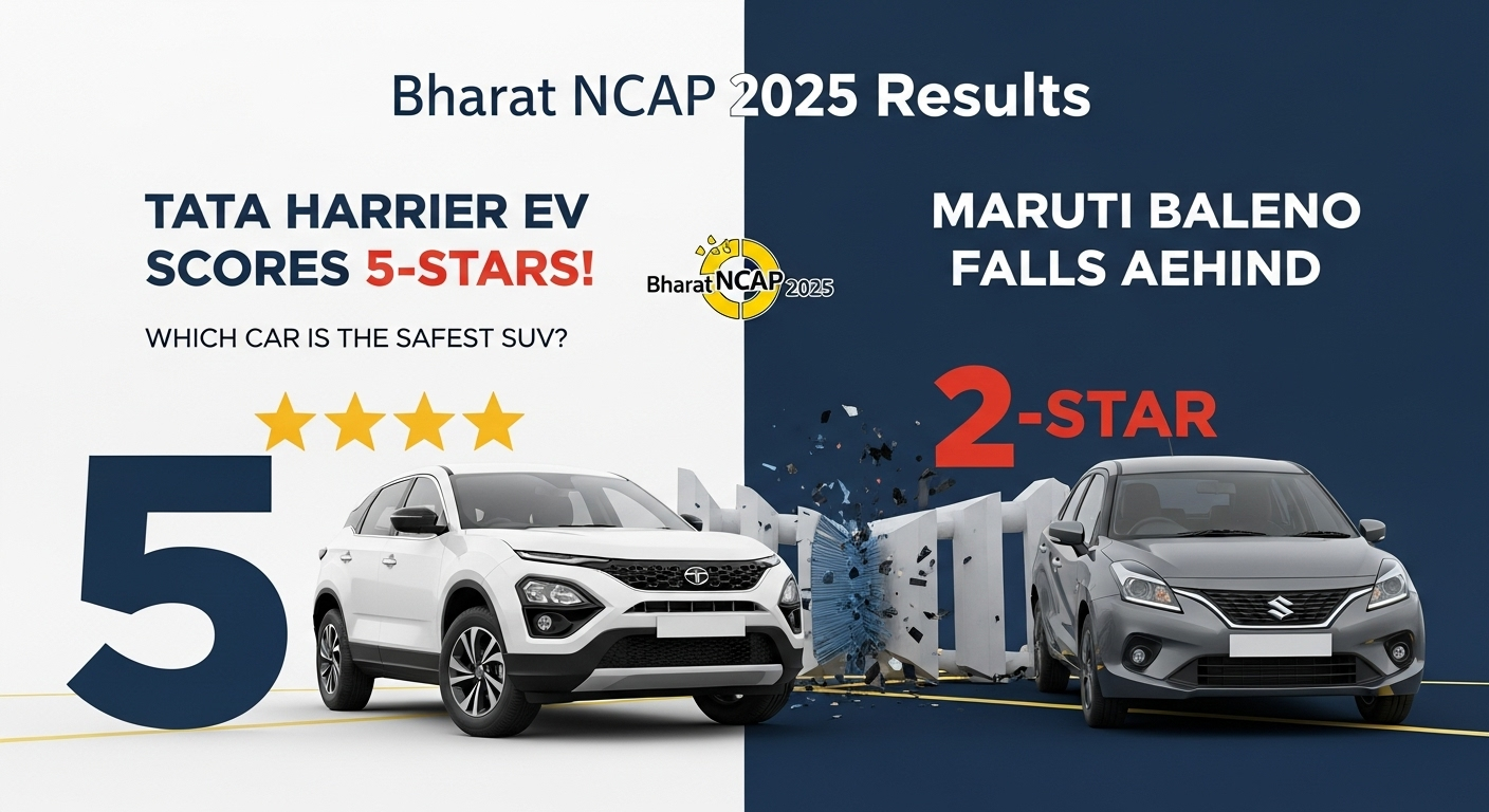 bharat-ncap-2025-crasभारत NCAP 2025 के नतीजे हिला देने वाले! Tata Harrier EV को 5-स्टार, Maruti Baleno हुई पीछे.542Zh-test-results-tata-harrier-ev-5-star