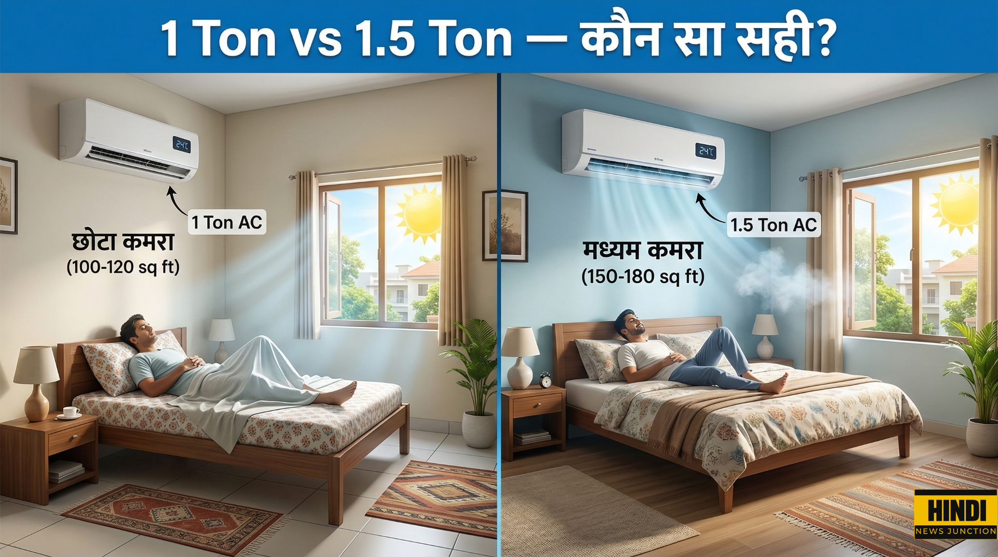 1 ton vs 1.5 ton AC kaunsa lena chahiye