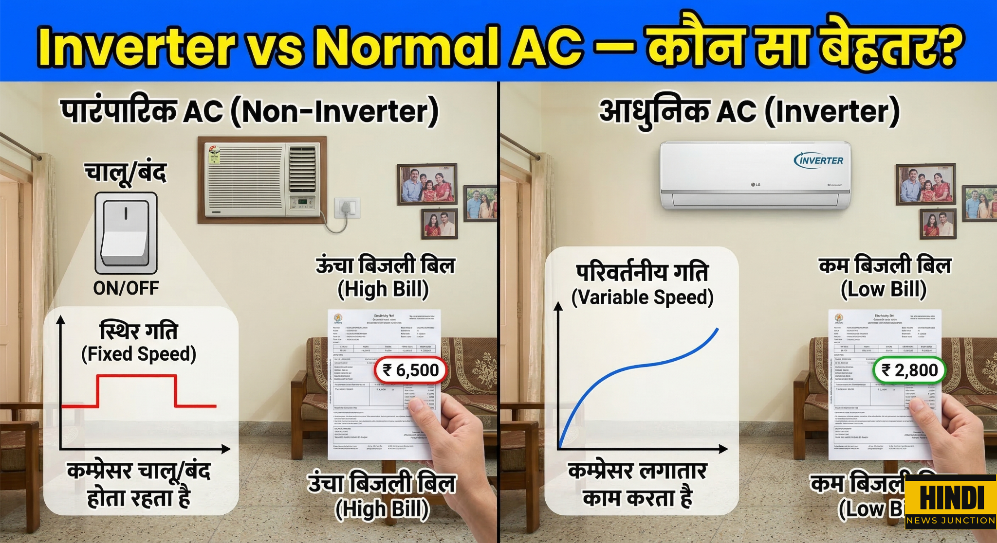 Inverter AC aur Normal AC mein kya fark hai